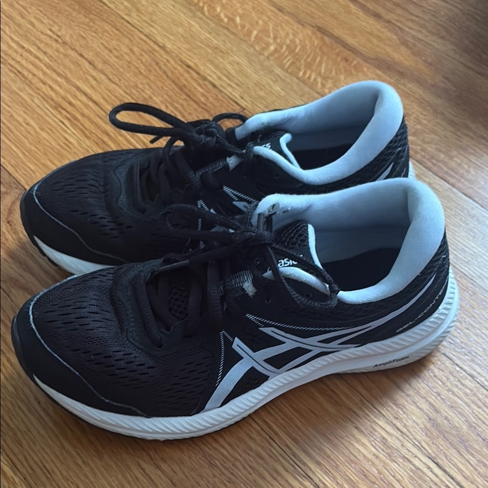 ASICS Black and White Running Shoes